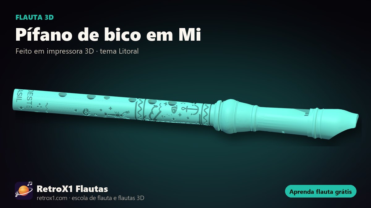 Pífano de bico em Mi — RetroX1, flauta 3D