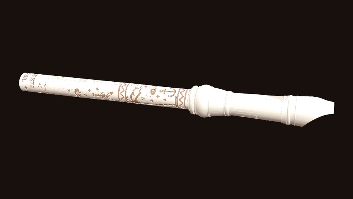Pífano de bico em Mi impresso em 3D, tema Litoral